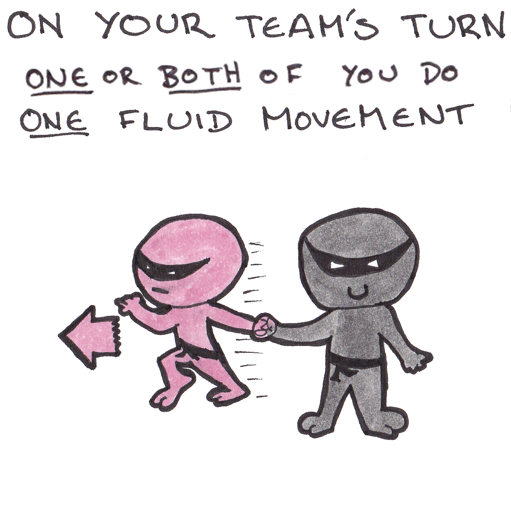 On your turn, one of you does one fluid movement