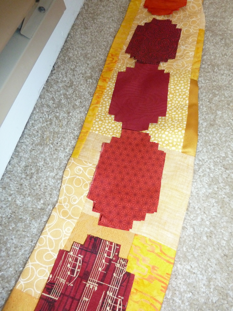 Red pieces laid out