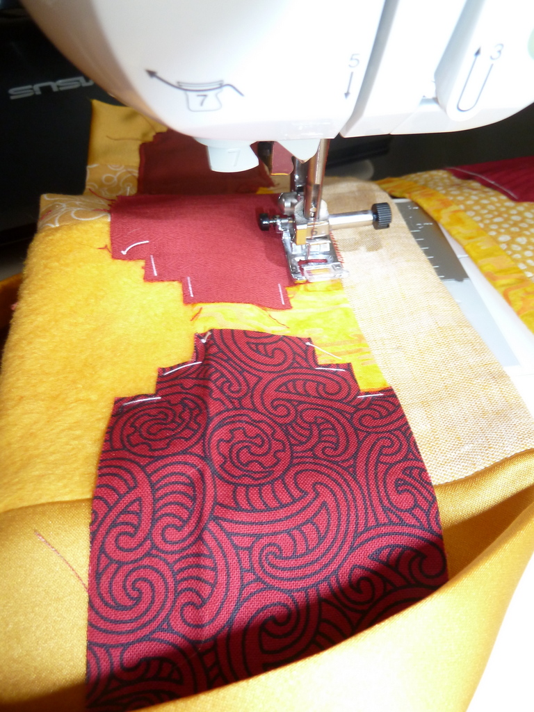 Red pieces laid out