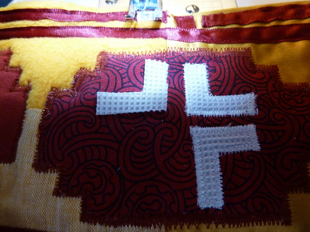 Placing one side of white pieces down