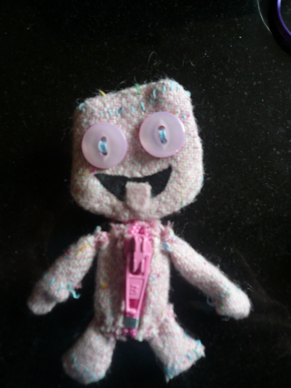 Sackgirl from Little Big Planet as a brooch