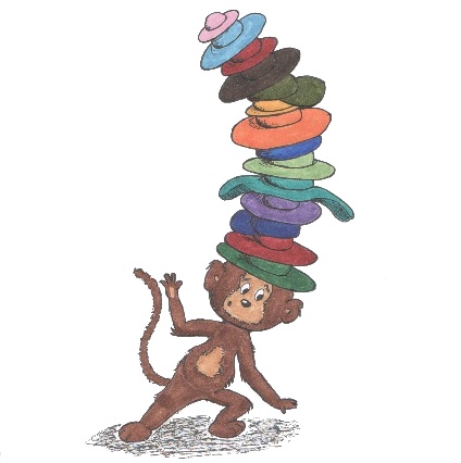 Monkey collecting hats