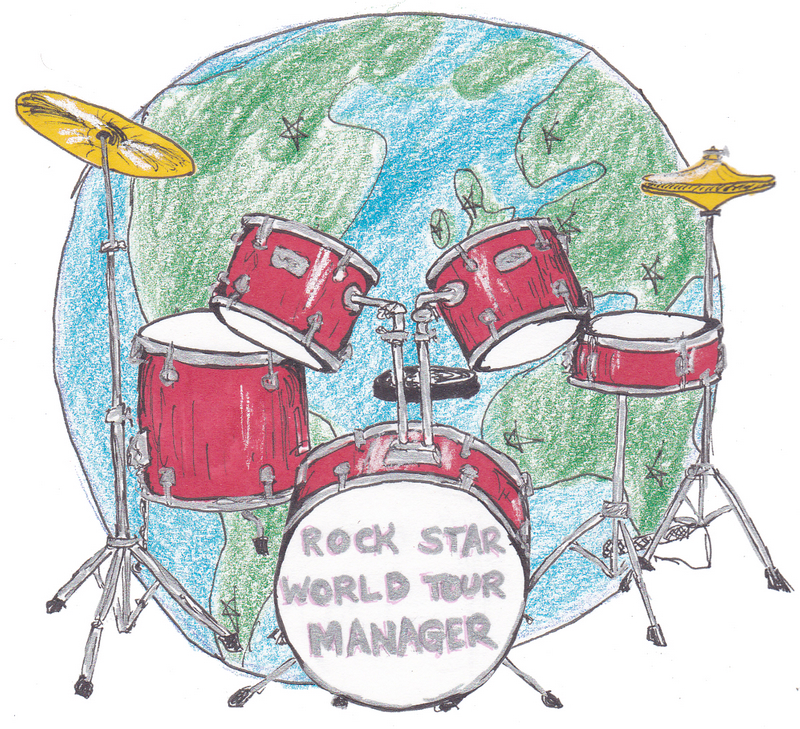 Drum Kit in front of Earth