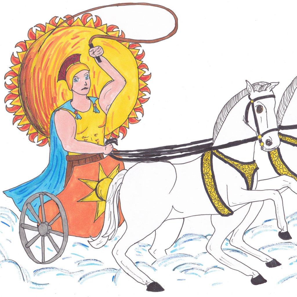 The Greek god on his sun chariot